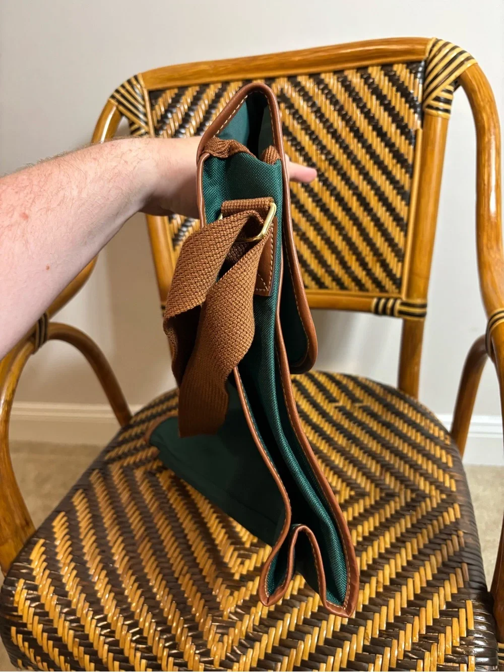 Vintage Polo Ralph Lauren Green Satchel Briefcase Bag